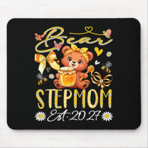 Stepmom Est 2027 Floral Bow Tie Mothers Day Bear Mouse Mat