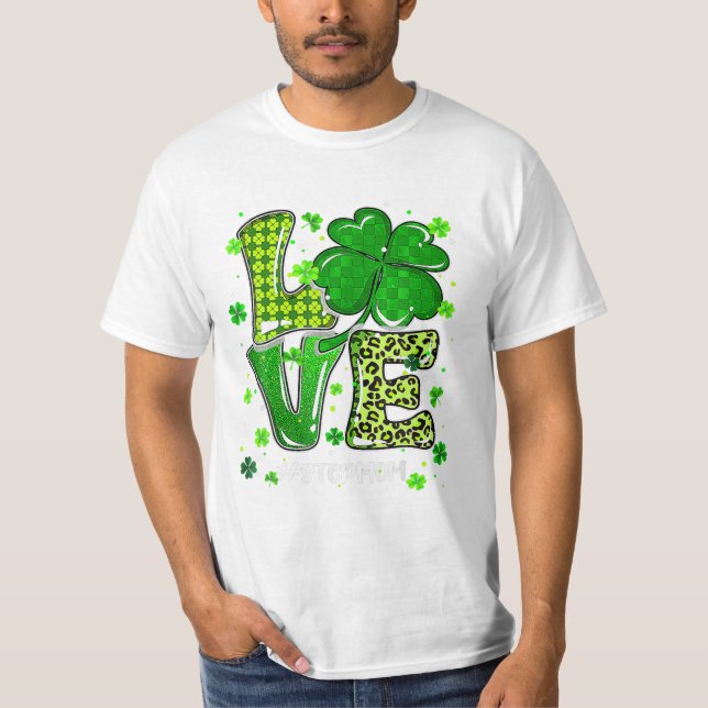 Stepmom Green Plaid Leopard St Pat T-Shirt (Front)