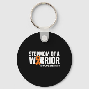 Stepmom Of A Warrior Orange Ribbon Rsdcrps Awarene Key Ring
