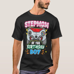 Stepmom Of The Birthday Boy Matching Family Video  T-Shirt
