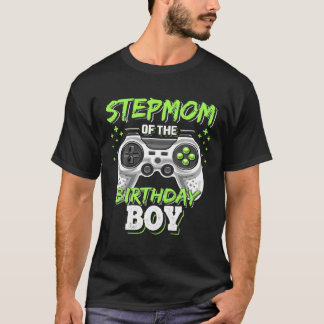 Stepmom Of The Birthday Boy Matching Family Video T-Shirt