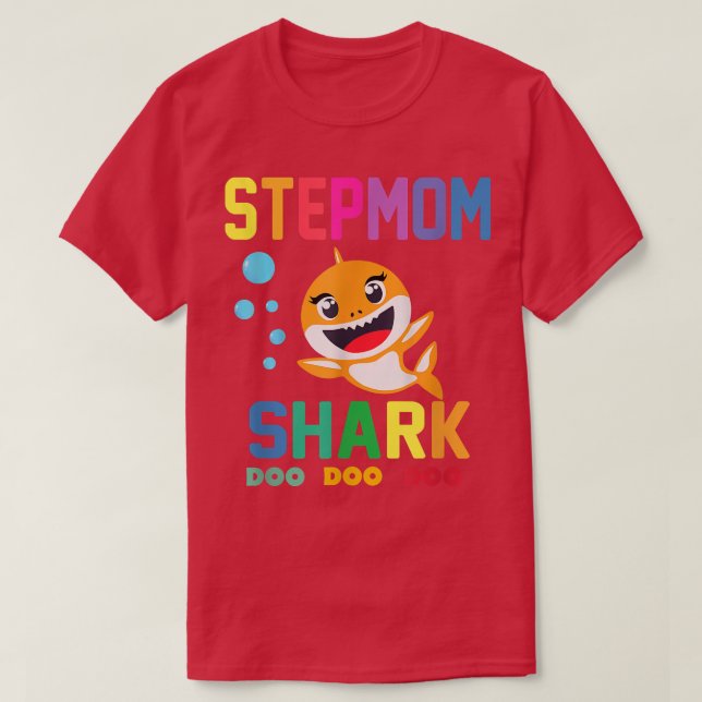 Stepmom Shark Shirt Stepmom Shark Lover Family Mot (Design Front)