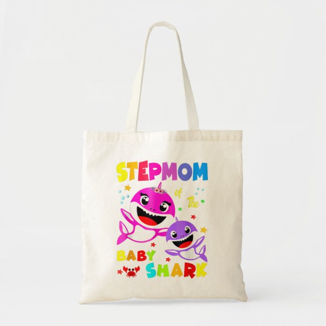 Stepmom Shark Stepmom Shark Family Mother's Day  Tote Bag (Front)