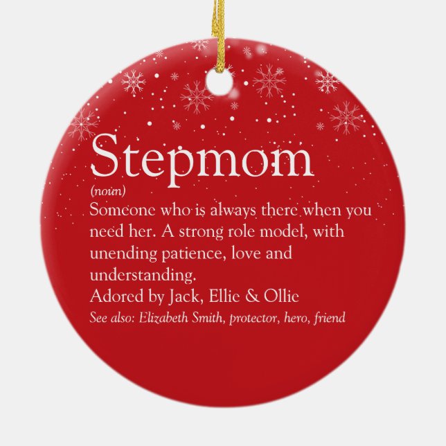 Stepmom Stepmum Stepmother Definition Photo Ceramic Tree Decoration (Back)