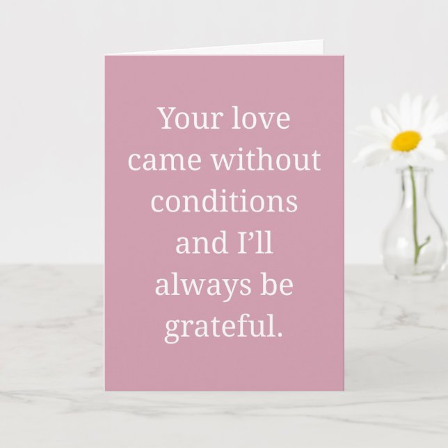 Stepmom Unconditional Love Grateful Heart Card (Small Plant)