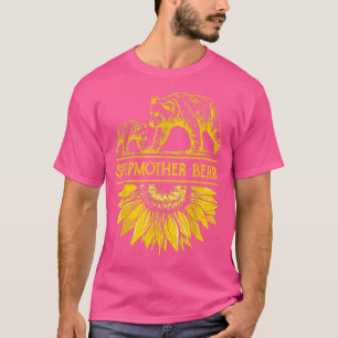 Stepmother Bear Sunflower Hippie Mothers Day 1870 T-Shirt
