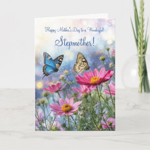 Stepmother Stepmom Mothers Day with Pretty Flowers Card