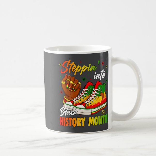 Stepn' Into Black History Month Black Sneakers Wom Coffee Mug (Right)