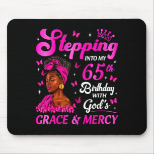 Stepng Into My 65th Birthday Christian Bday Women  Mouse Mat