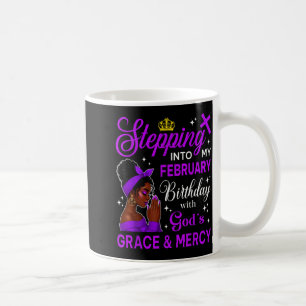 Stepng Into My February Birthday Black Afro Woman  Coffee Mug
