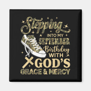 Stepng Into My September Birthday Women Girl Camo Magnet