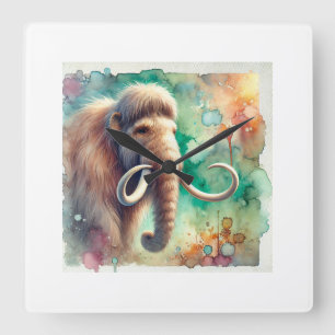 Steppe Mammoth 060824AREF134 - Watercolor Square Wall Clock