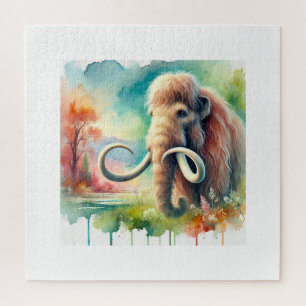 Steppe Mammoth 071124AREF128 - Watercolor Jigsaw Puzzle
