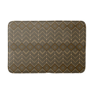Stepped Chevron & Diamond Pattern Bath Mat