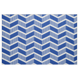 Stepped Chevrons - Navy Blue Fabric