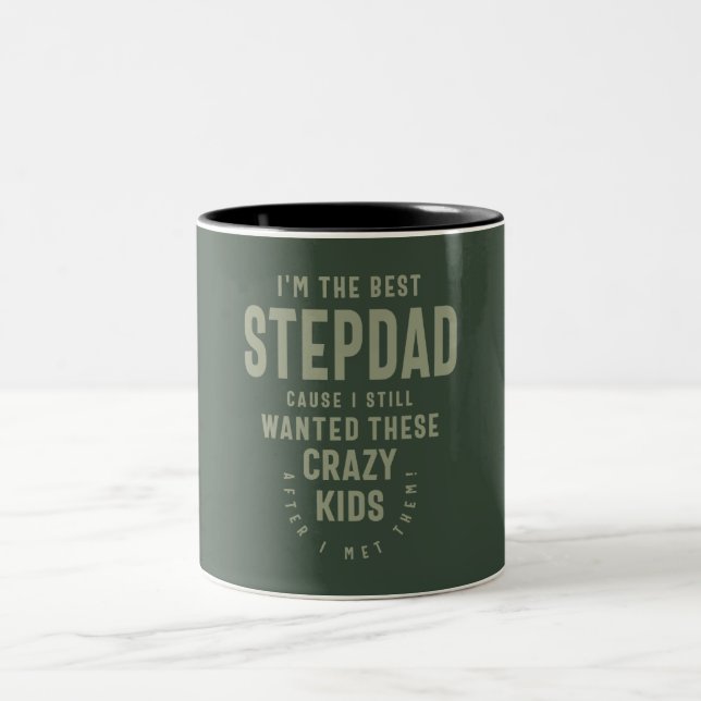 Stepped Up Dad, Not Step Dad - Father's Day Two-Tone Coffee Mug (Center)
