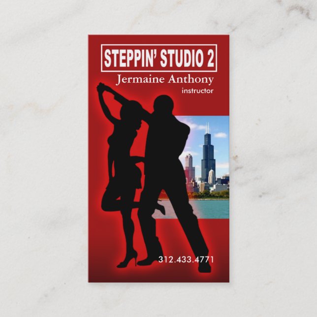 Steppin' Chicago Style Urban Dance Instructor Business Card (Front)