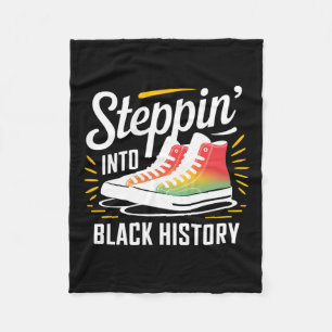 Steppin Into African Roots Black Pride Afro Sneake Fleece Blanket