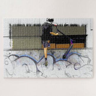 Steppin' It - Stunt Scooter Rider Jigsaw Puzzle
