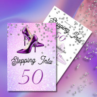 Stepping Into 50 Fiftieth Elegant Glitter Birthday