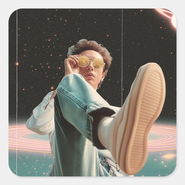 Stepping Into Another Orbit Square Sticker (Front)