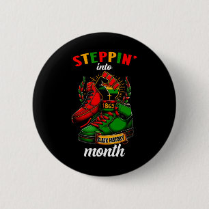 Stepping Into Black History Month Afro American 6 Cm Round Badge