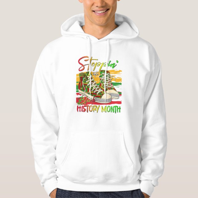 Stepping Into Black History Month Black  Hoodie (Front)