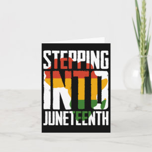 Stepping Into Juneteenth Afro Woman And Man Black Card