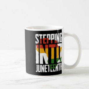 Stepping Into Juneteenth Afro Woman And Man Black  Coffee Mug