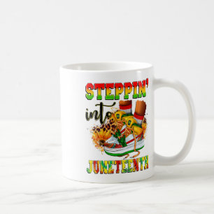 Stepping Into Juneteenth Afro Woman Black Girls Sn Coffee Mug
