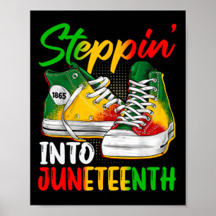 Stepping Into Juneteenth Afro Woman Black Girls Sn Poster
