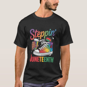 Stepping Into Juneteenth Afro Woman Black Girls Sn T-Shirt