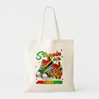 Stepping Into Juneteenth Afro Woman Black Girls Sn Tote Bag