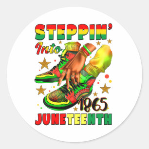 Stepping Into Juneteenth Shoes African American Wo Classic Round Sticker