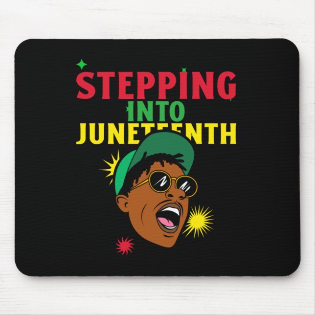 Stepping Into Juneteenth Sticker  Mouse Mat (Front)