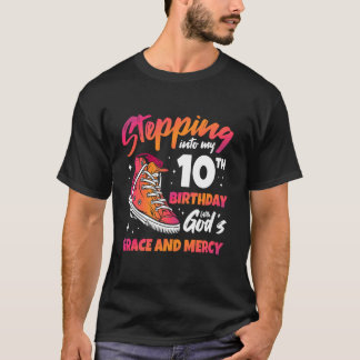 Stepping into My 10th Birthday 10 Years Old Ten BD T-Shirt
