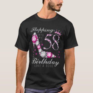 Stepping Into My 58 Birthday Like A Boss 58Th B-Da T-Shirt