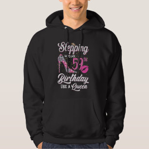 Stepping Into My 59th Birthday Like A Queen Funny Hoodie