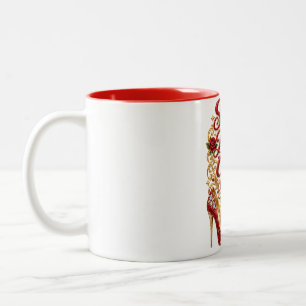 Stepping into my birthday with courage and faith Two-Tone coffee mug