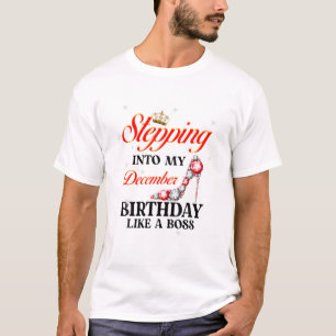 Stepping Into My December Birthday Like A Boss, Bi T-Shirt
