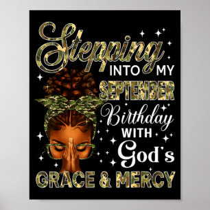 Stepping Into My September Birthday Black Women Ch Poster