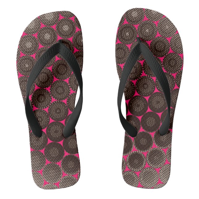   Stepping into Retro Pop: Geo Bloom Flip Flops (Footbed)