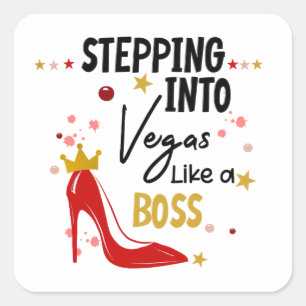 Stepping Into Vegas Vacation Trip Birthday Girl  Square Sticker