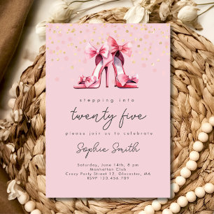Stepping into...woman birthday party watercolor invitation