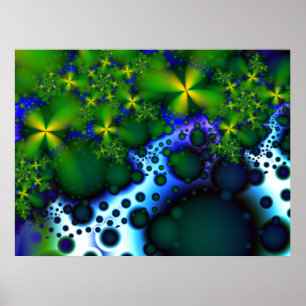 Stepping Stones Cool Abstract Fractal Art Poster