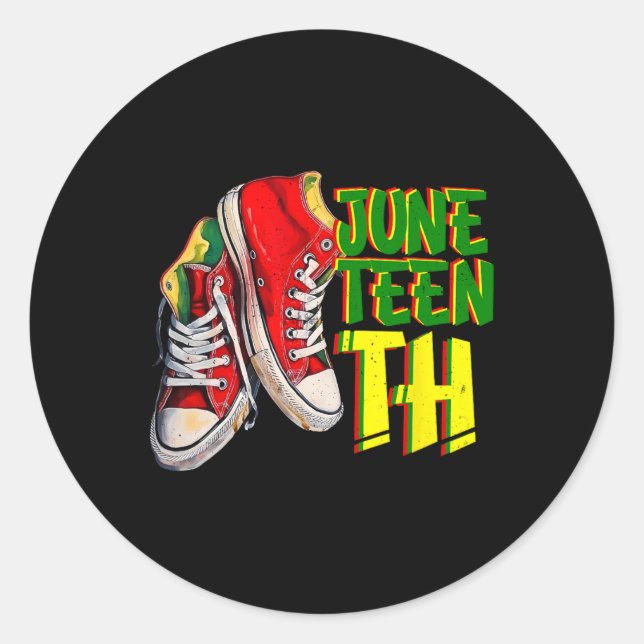 Stepping To Juneteenth Black King Nutritional Fact Classic Round Sticker (Front)