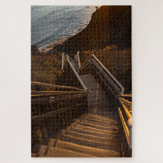 Steps down to the Beach on Mohegan Bluffs Jigsaw Puzzle