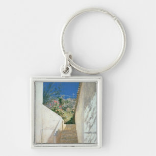 Steps in a Garden, Algeria, 1883 Key Ring