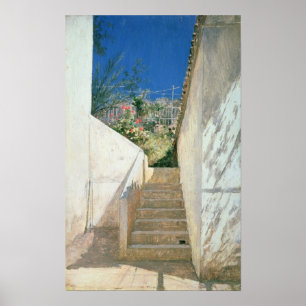 Steps in a Garden, Algeria, 1883 Poster