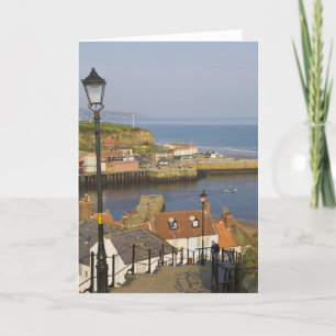 Steps leading down to the harbour, Whitby, North Card